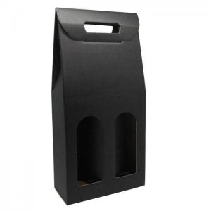 Classwine etui carton noir a fenetre pour 2 boutei