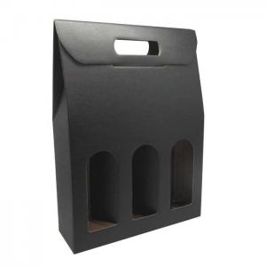 Classwine etui carton noir a fenetre pour 3 boutei